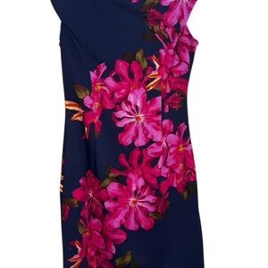 Vibrant Pink Floral Midi Dress